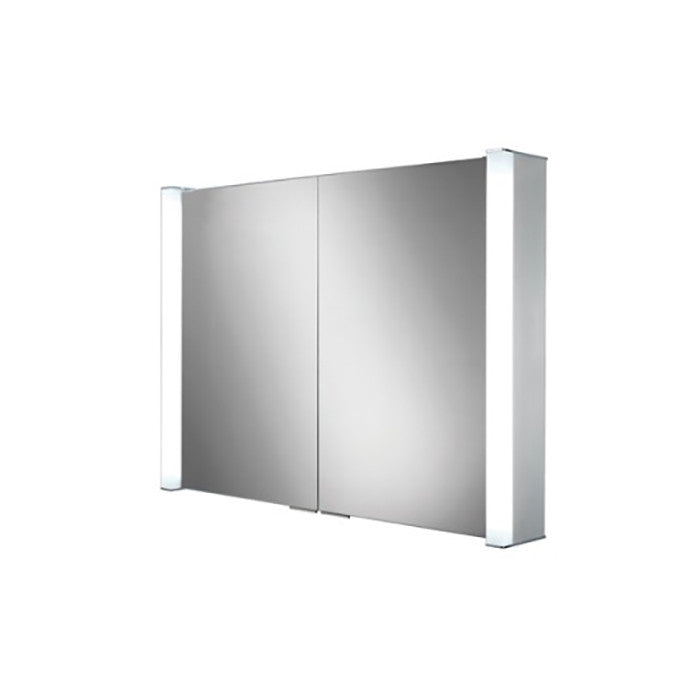 Vector Double Door Illuminated Aluminium Mirror Cabinet - Indesign